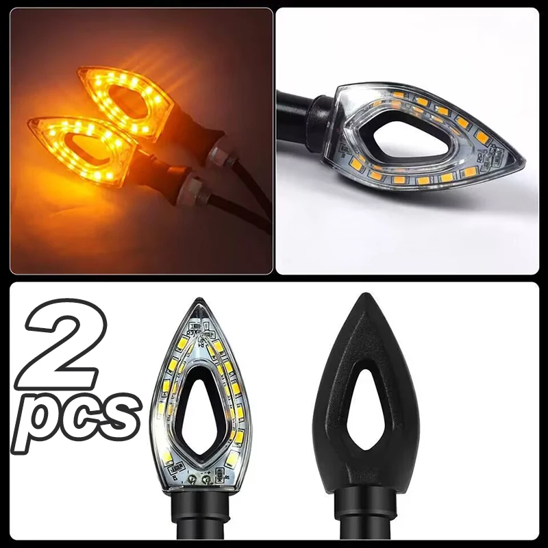 

2pcs Motorcycle LED Turn Signal Light Amber Blade Lamp Indicator Blinker Indicators Waterproof Motorcycle Flashers Lighting