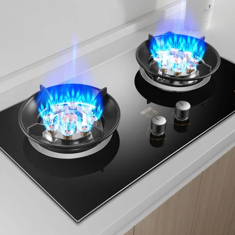 Built-in gas stove. Double stove. Household. Liquefied gas/desktop/natural gas. Fierce fire. Energy saving. Cooktop 2