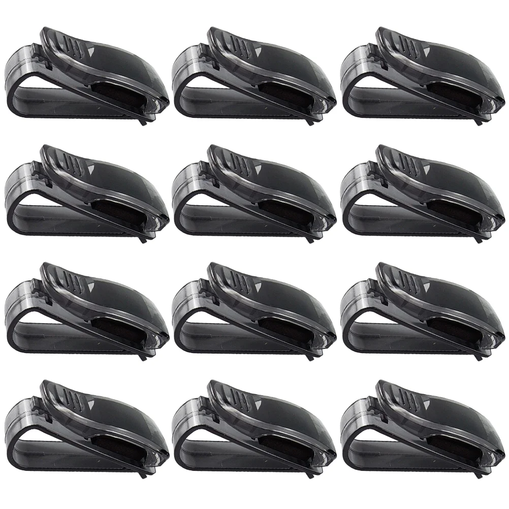 

20pcs Versatile Car Glasses Holder Sunglasses Bracket Creative Storage Clip for Car (Black)