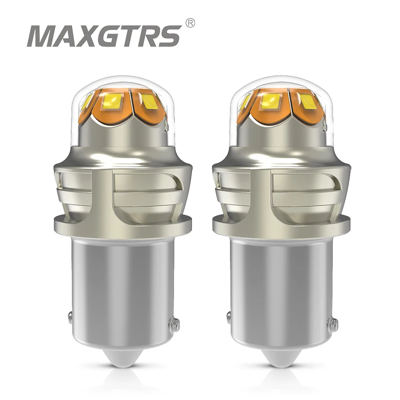 

2x 1500Lm P21W LED 1156 BA15S LED Bulbs 7440 W21W Car Lights Turn Signal Reverse Lamp Brake Light 3030 LEDs 12V DRL Amber White