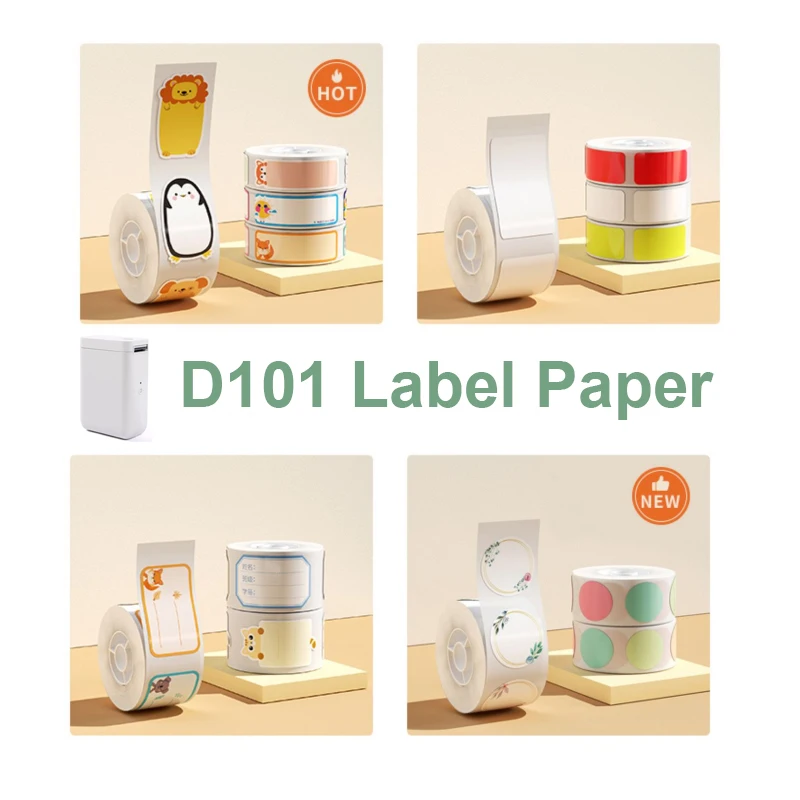Niimbot D101 Etiqueta Impressora Etiqueta Papel Branco Cor Cabo Etiqueta Papéis à Prova Impermeável Água Lista de Preços Etiqueta Cor Adesivo Rolo Papel