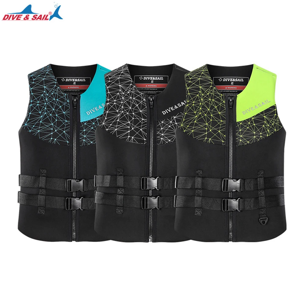 Professional Neoprene Life Jacket for Adults, Portable Life Vest, Water Sports, Large Buoyancy, Fishing, Surfing, Motorboat, New professional basketball stand pole height adjustable rack frame basket ball hoop games school sports center equipment for adults