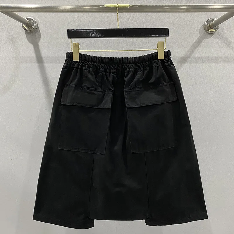 Fashion Men's Casual Shorts Cotton Pants for Man Zipper Design Men Trousers Black Solid Men's Clothing 2
