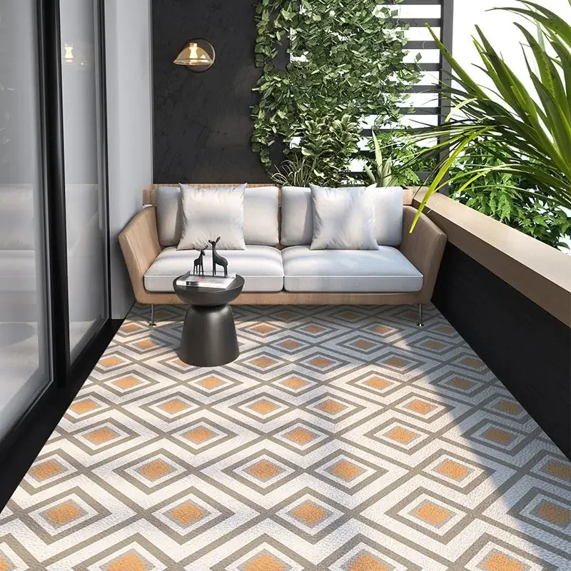 American Terrace Anti-slip Rugs Kitchen Oil-resistant PVC Carpet Waterproof Balcony Large Area Rug Living Room Entrance Door Mat 4