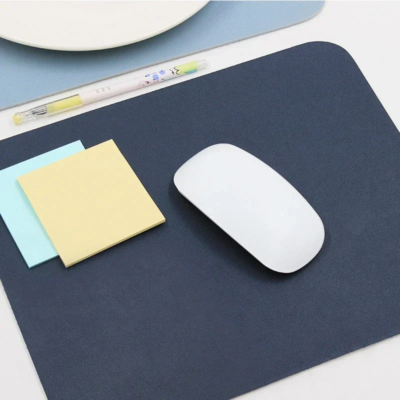 PU Leather Mouse Pad Waterproof Cute Desk Pad Solid Color Kawaii Stationery Desktop Computer Accessories Office Supplies office supplies set,mouse pad coaster