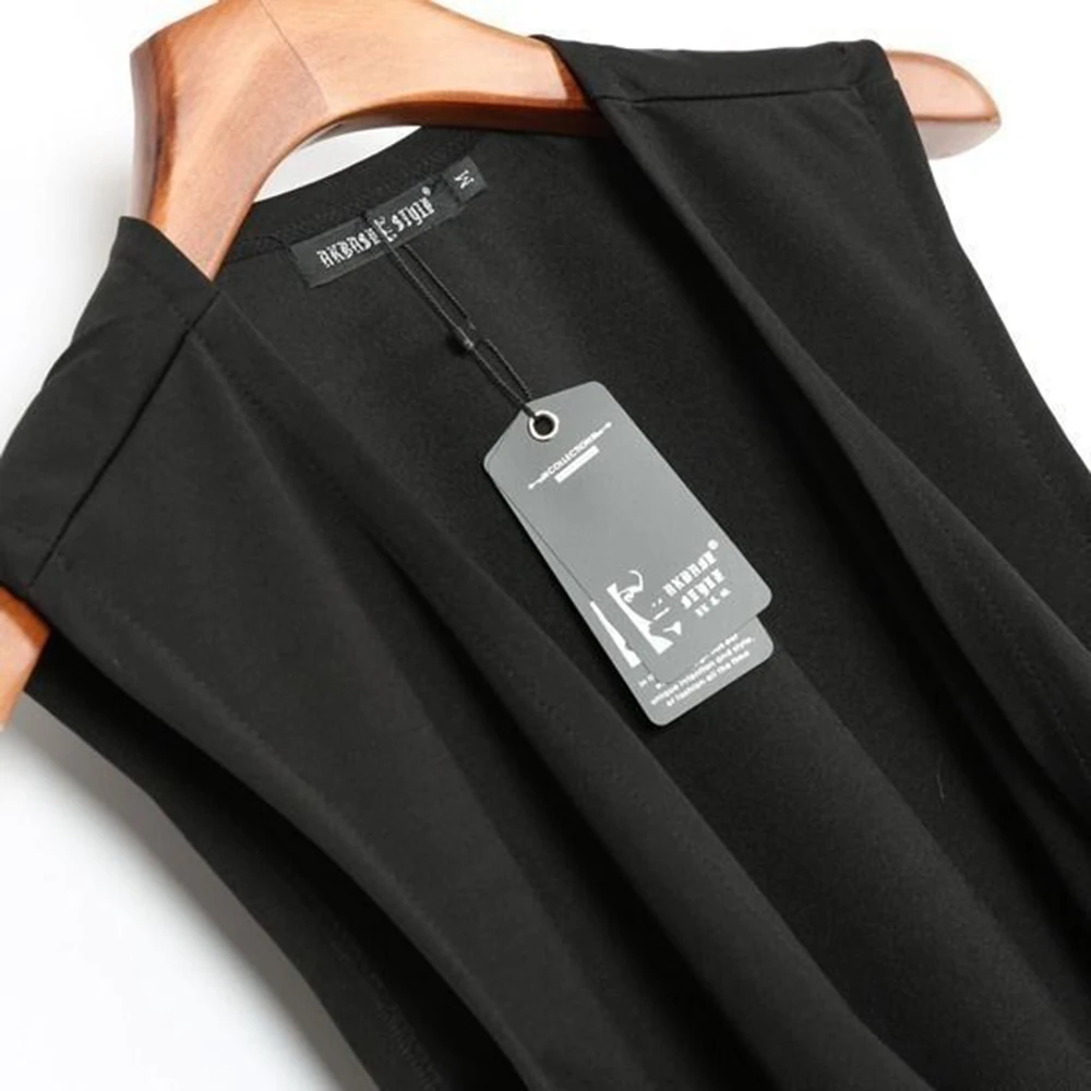 Men New Summer Solid Sleeveless Vest Fashion Irregular Long Cardigan Cape Korean Trendy Streetwear Punk Rock Personality Cloak