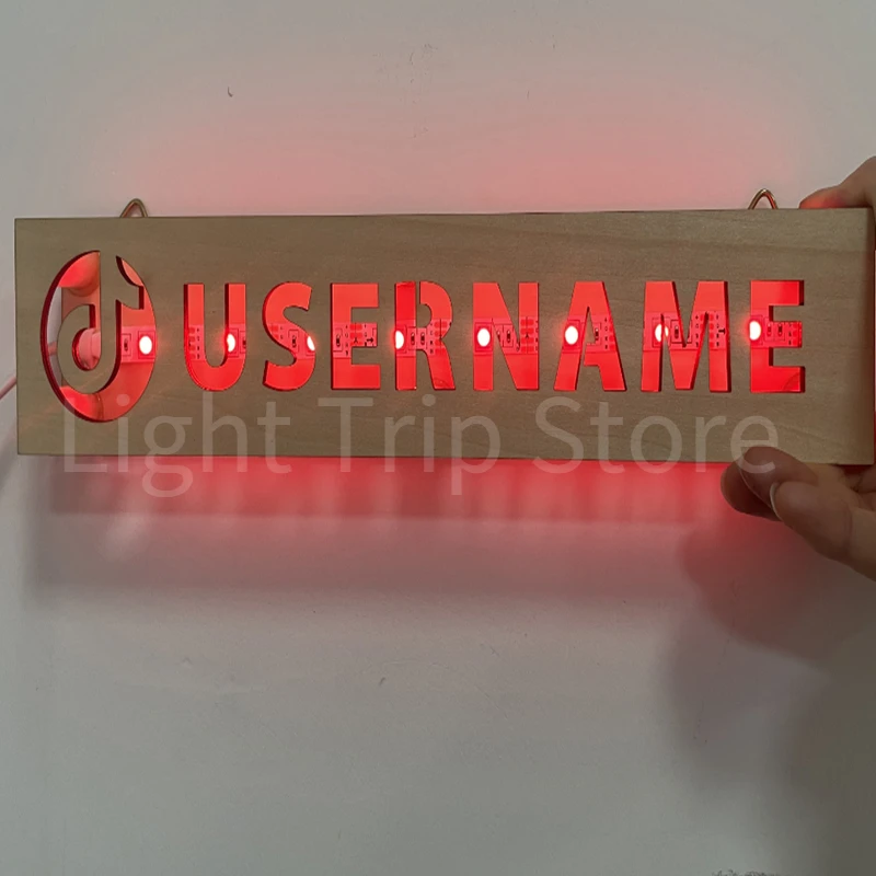 맞춤형 게이머 태그 트위치 벽 램프, 맞춤형 나무 LED USB 야간 조명 원격 제어 색상 변경 게이머 태그 네온 사인