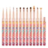 Rainbow Gradient Nail Art Brush Gradient Nail Brush Line Painting Brushes Nails Crystal Acrylic Liner Drawing 6