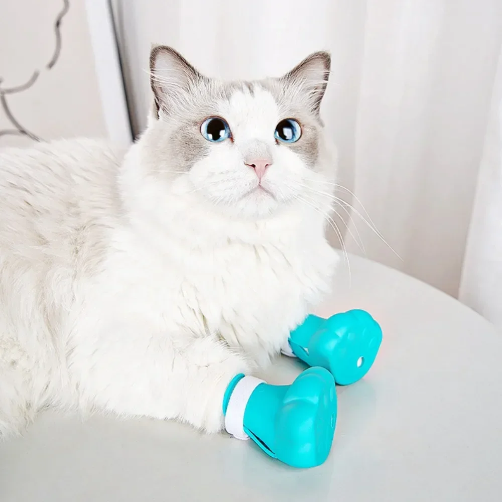 

Силиконовая накладка на ногу для кошачьей обуви, инструмент для очистки кошек, накладки на ножки для купания кошек, накладки на ножки домашних животных, накладки на ножки для кошек