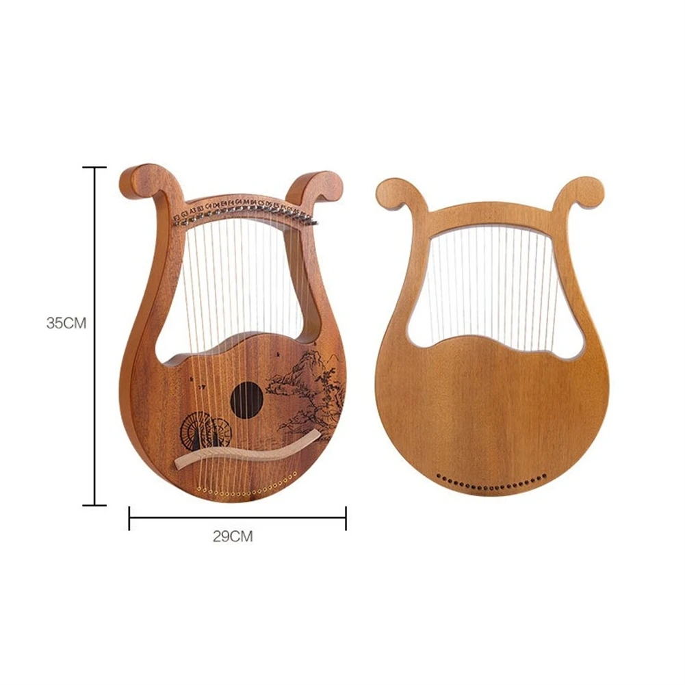Harp Musical Instrument 19 Metal Strings Lyre Harp