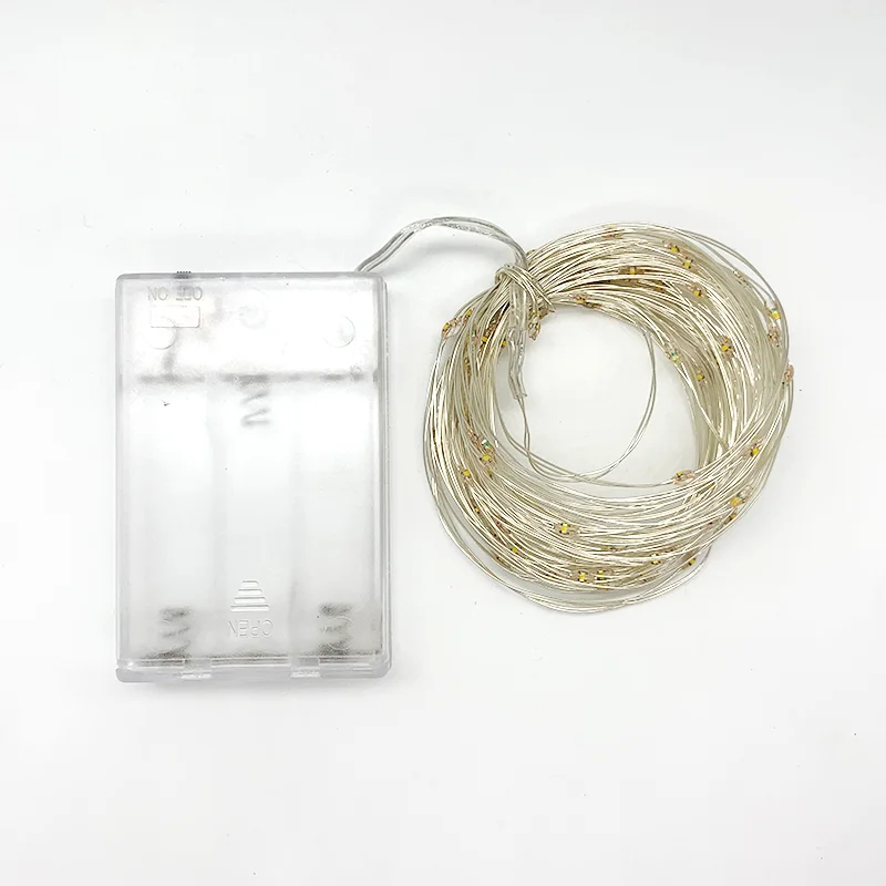 LED light string 1m 2m 3m 10m copper wire battery box garland wedding home party decoration