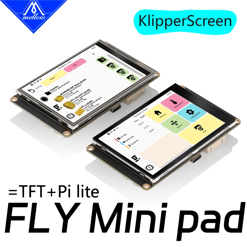 Mellow Fly Mini Pad para Impressora 3d Faça Você Mesmo Resistiva ou Capacitiva Touch Screen Klipper Display Chip h3 Vzbot Voron Ender 35