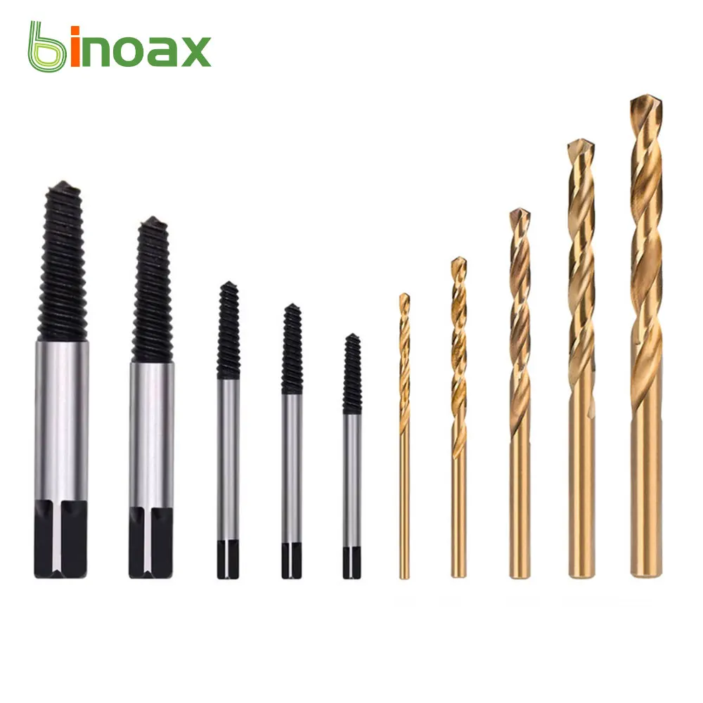 

Binoax 5Pcs Damaged Screw Extractor Remover With M35 HSS Cobalt Twist Drill Bits