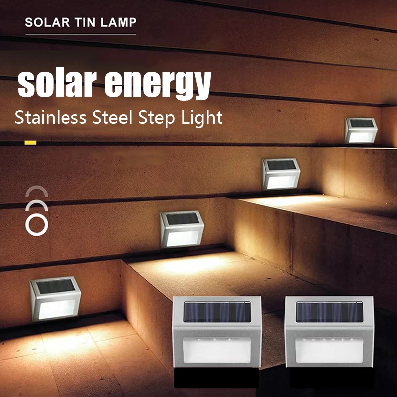 Solar Step Lights Solar Led Light Outdoor Solar Lamp Waterproof Garden Decoration Led Lights for Patio Stair Garden Yard Fence motion sensor light shockproof outdoor walkway heat resistant step lights automatic soft led patio lights stair lights for