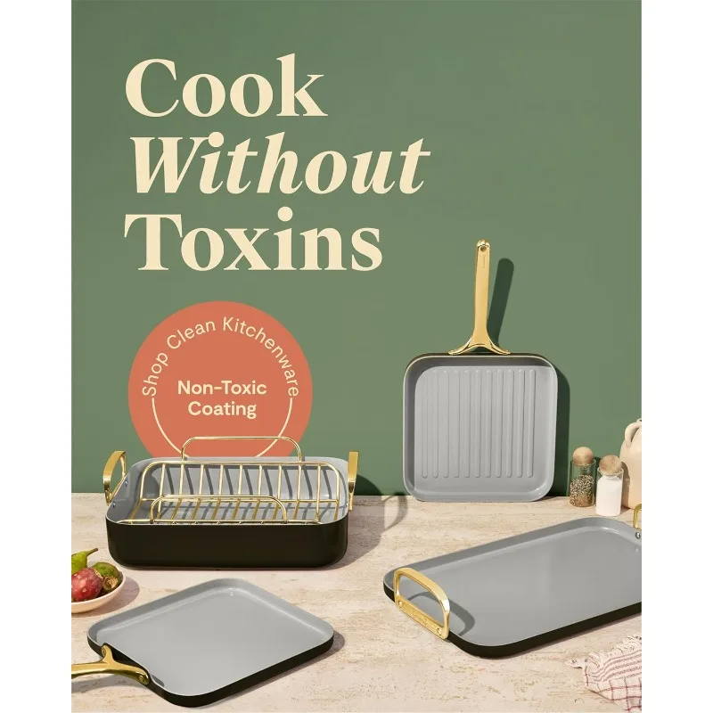 Caraway Square Cookware Set - Square Pans Set - Perfect for Griddling, Toasting, Searing, Roasting, and More 2