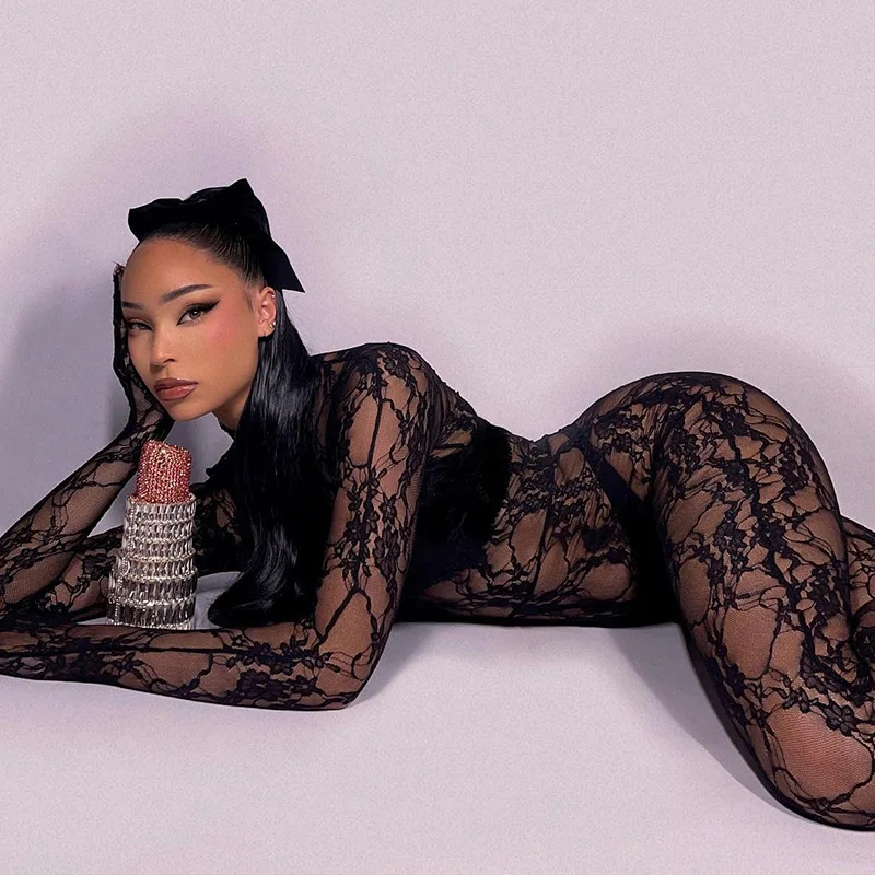 Body Lencero Body De Encaje Sexy Para Mujer Escote En V Y