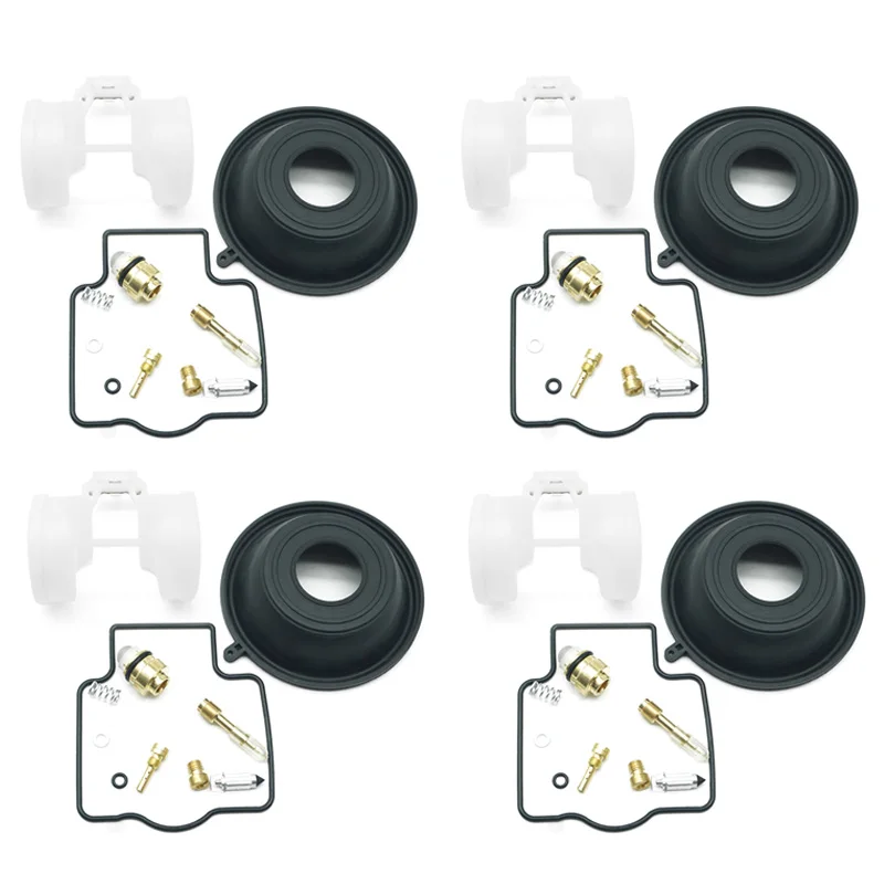 

4 Sets For Kawasaki ZX400 ZXR400 ZX500 ZZR500 ZX ZXR 400 500 Carburetor Repair Kits Main Slow Jet Float Valve Vacuum Diaphragm