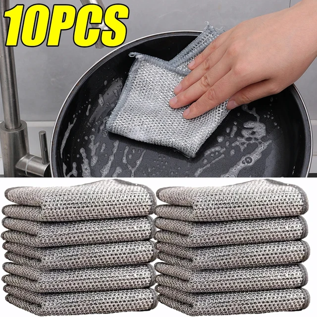 Steel Wire Cleaning Cloth Sink Faucet Rust Removal Rags Metal Wire Mesh Non  Stick Oil Dishcloth Kitchen Microwave Cleaning Tools - AliExpress