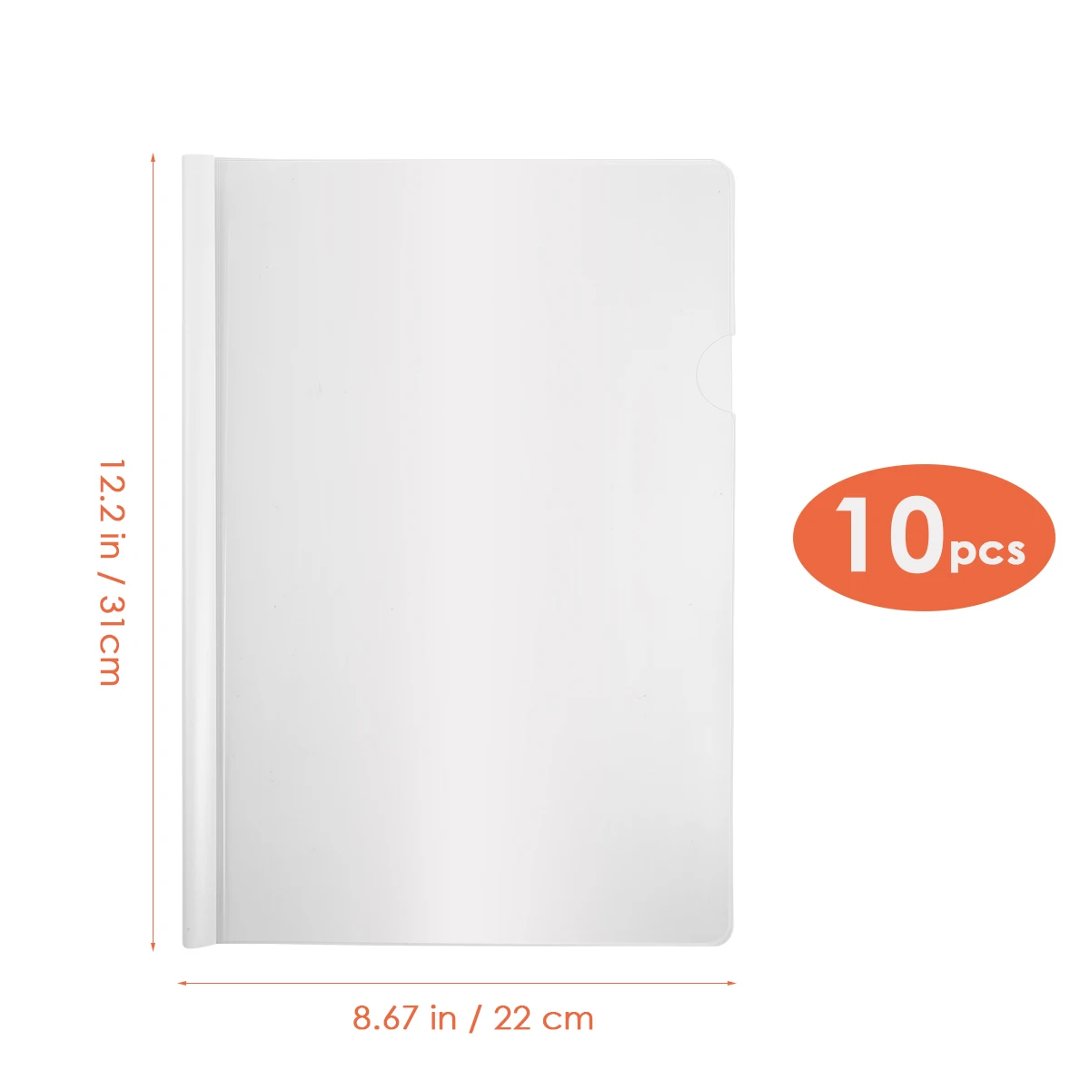 10pcs Sliding Bar Covers, Clear Presentation Covers Resume File Folders  Organizer Plastic Paper Sleeves for A4 Size Paper