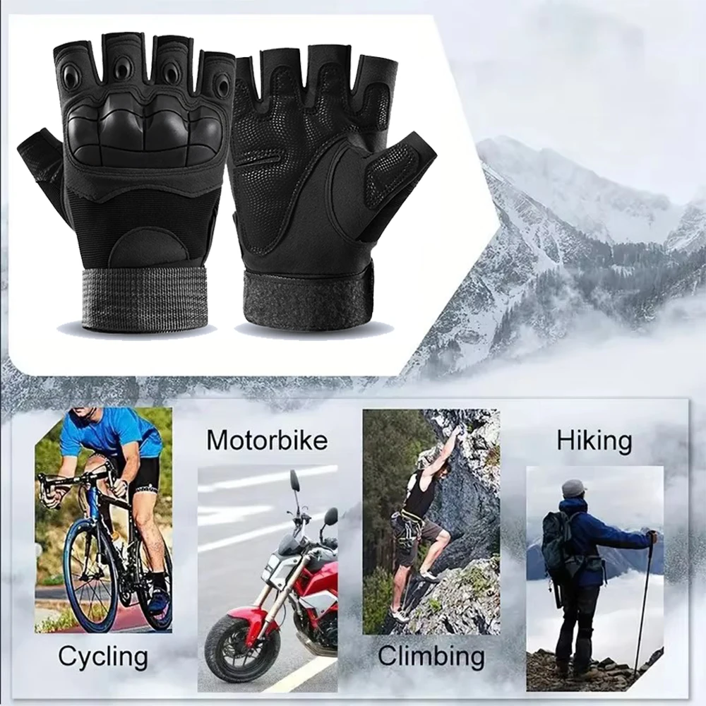 Cycling Gloves Tactical Gloves Warm Gloves Leather Gloves Winter Outdoor Tactical Gloves Thickened Warm Motorcycle Riding Cycling Gloves Men's Touch Screen Padded Cold Cotton Windproof