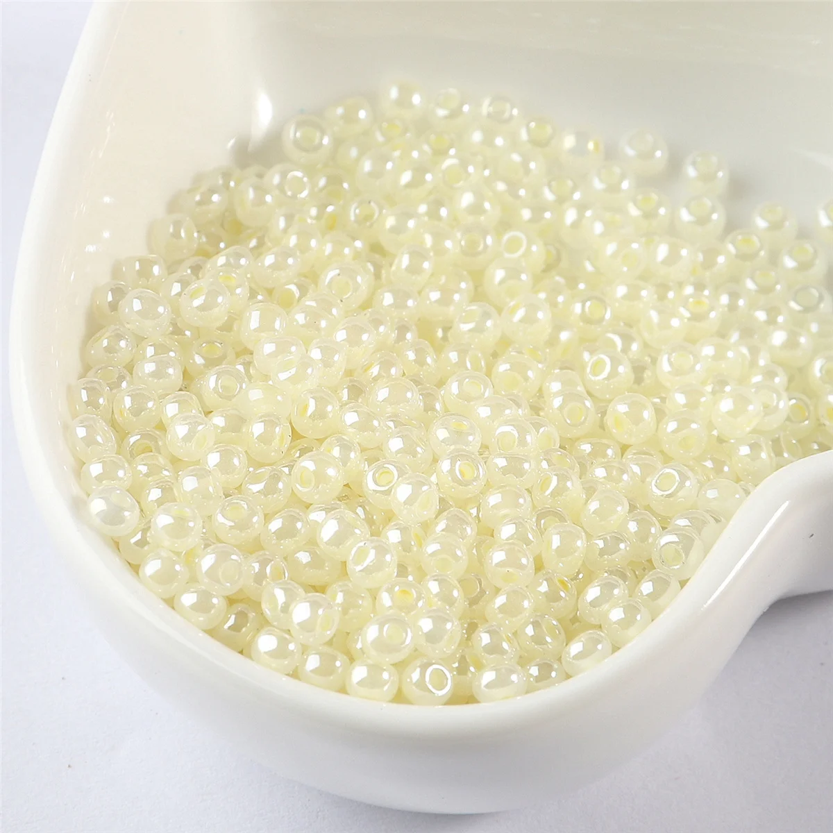 2/3/4mm Cream Glass Beads Glossy Czech Round Spacer Glass Bugle Seedbeads For Jewelry Making Necklace Bracelet Diy Accessories
