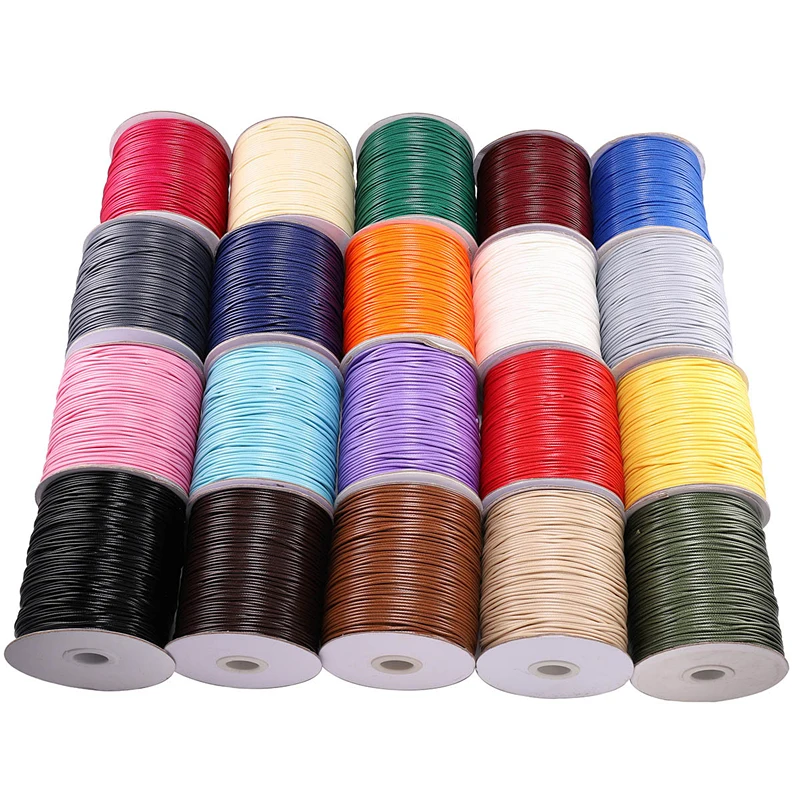 Description Picture 2 of itemNEW 0.5mm 0.8mm 1mm 1.5mm 2mm Waxed Cotton Cord Rope Waxed Thread Cord String Strap Necklace Rope For Jewelry Making