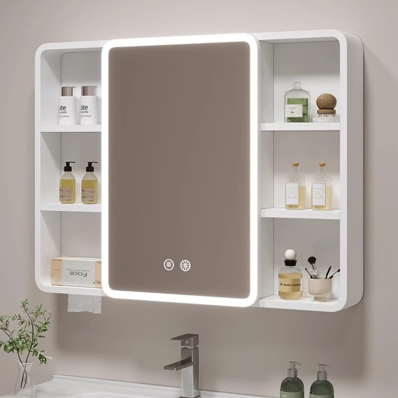 ‌ ตู้กระจกอลูมิเนียมทรงมุมโค้งมนอัจฉริยะ, ตู้เก็บของในห้องน้ำติดผนังพร้อมชั้นวาง, ตู้ยา ตู้จัดระเบียบอุปกรณ์ในห้องน้ำ 1