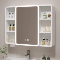 ‌ ตู้กระจกอลูมิเนียมทรงมุมโค้งมนอัจฉริยะ, ตู้เก็บของในห้องน้ำติดผนังพร้อมชั้นวาง, ตู้ยา ตู้จัดระเบียบอุปกรณ์ในห้องน้ำ 1