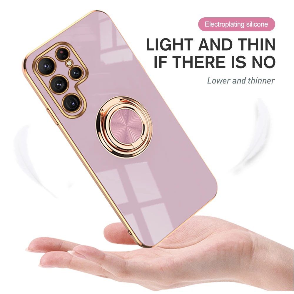 Automontierte magnetische Saughülle für Samsung Galaxy S23+ 5G Ringhalter Rückseite Samsun S24 Ultra S23 Plus_voghion.com