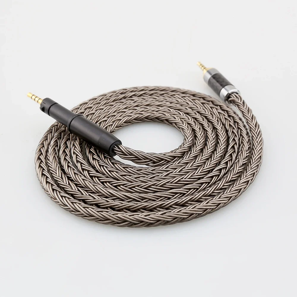 HIFI 2.5/3.5/4.4/6.35mm XLR 16 Core Grey Silver Plated Earphone Cable For Sennheiser HD599 HD569 HD 560S HD559 hd560s