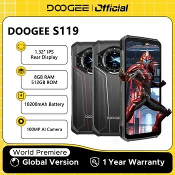 【Marchio+】Doogee S119 Smartphone robusto Schermo Fhd+ Ips da 6,72" 8Gb Ram 512Gb Rom 100Mp Ai Fotocamera principale Batteria da 10200Mah 33W Nfc