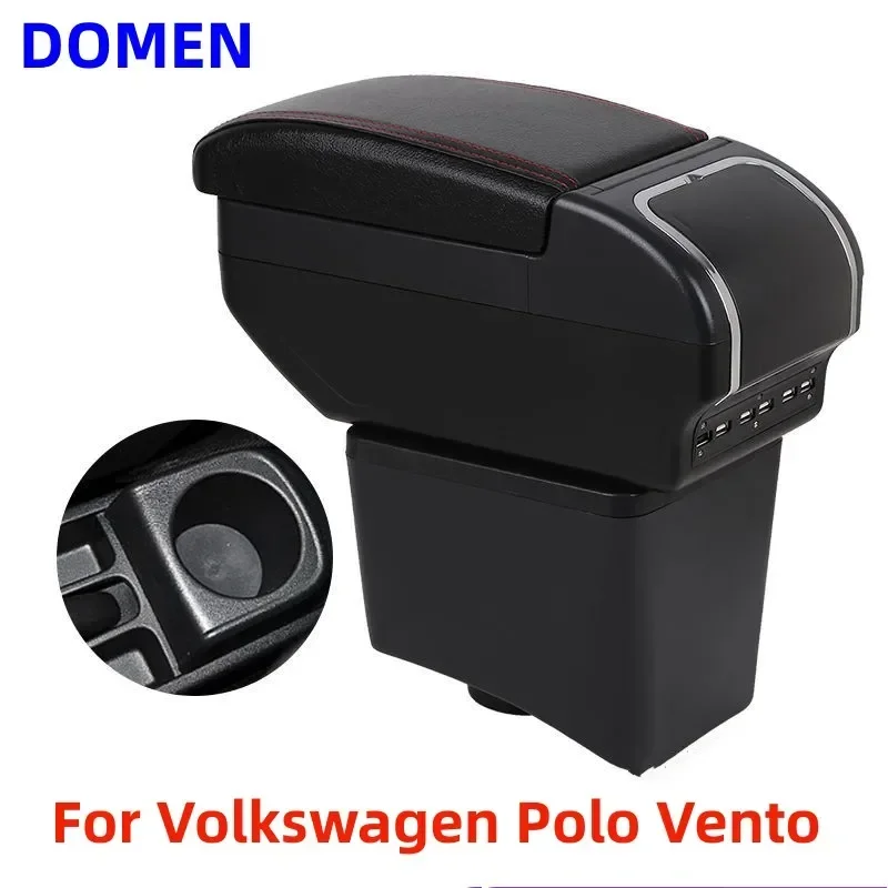 For Volkswagen Polo Vento 2010-2017 armrest box Volkswagen new POLO car armrest box accessories USB Charging