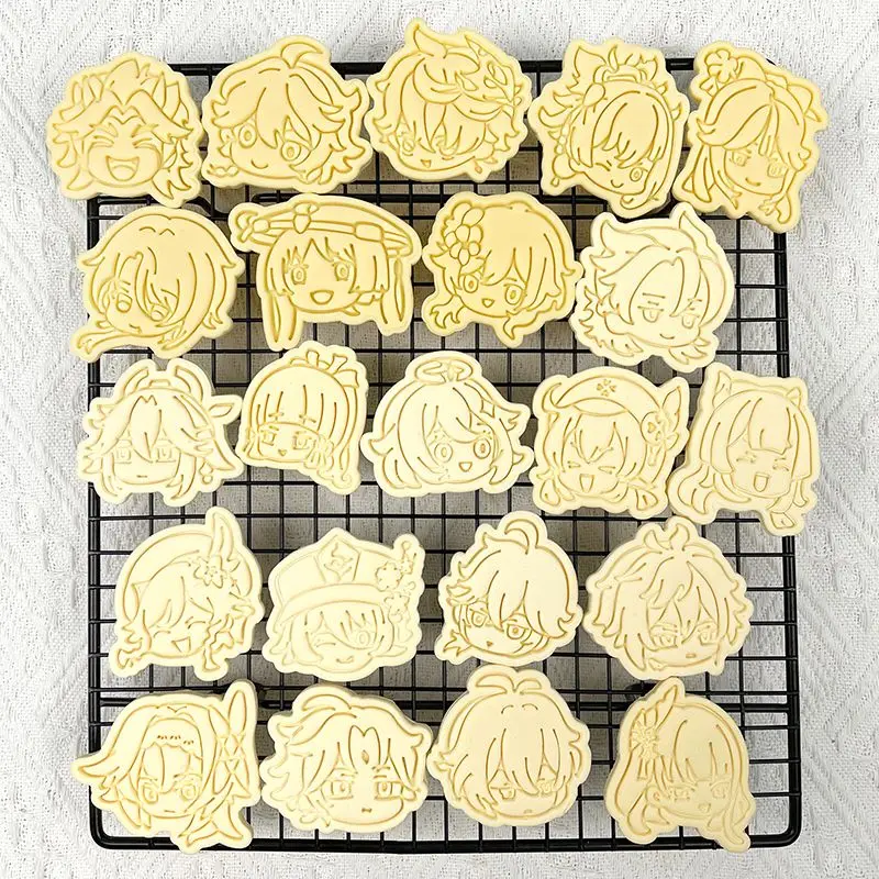 Anime Genshin Impact Cookie Cutters Molds Cookie Stamp Pastry Tools Biscuit Mold for Baking Fondant Cutter