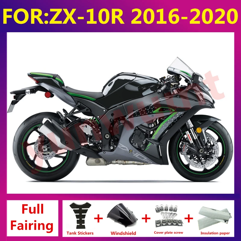 

New ABS Motorcycle Fairings Kit fit for ZX-10R ZX10R zx 10r 2016 2017 2018 2019 2020 Bodywork full fairing zxmt set green black