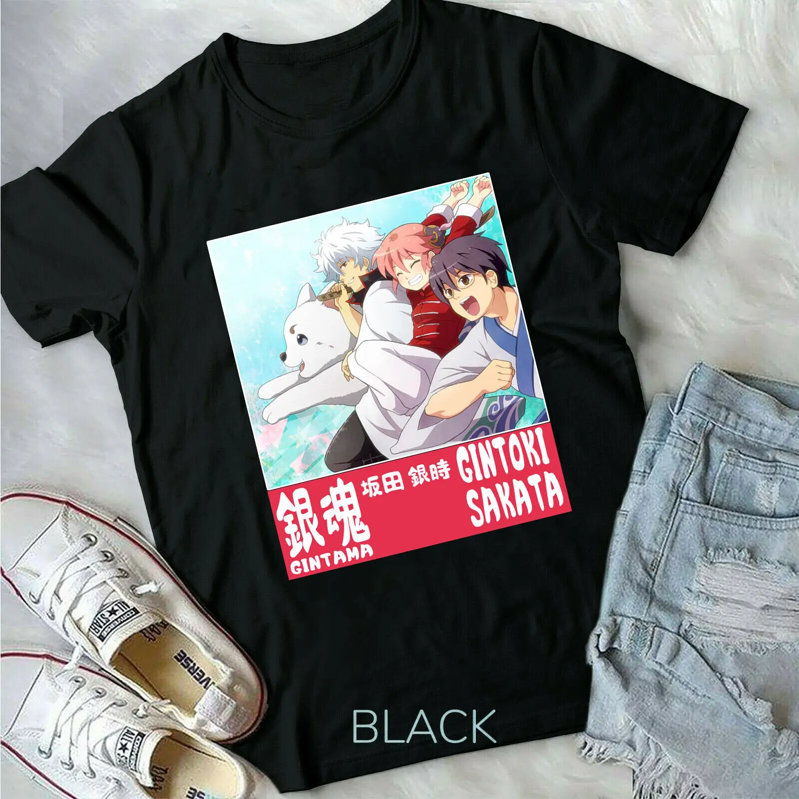 Gintoki Sakata,Gintama,Shirogane No Tamashii Hen, T-Shirt Unisex Giapponese Anime A Maniche Lunghe