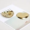 Heart Shape Golden Storage Tray Home Decoration Accessories Metal Jewelry Display Plate Iron Fruit Plate For Kitchen Orgainzer 4