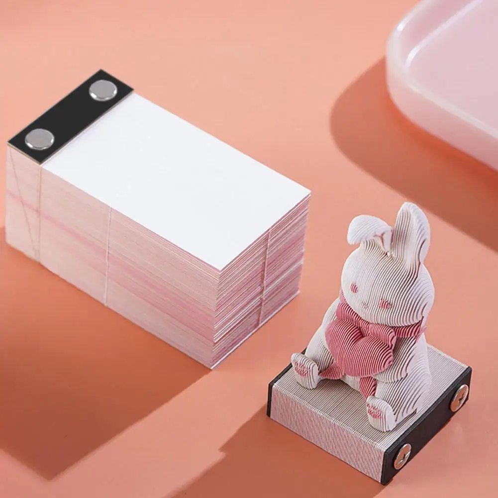 2026 크리에이티브 3D 종이 노트 메모장 3D 메모 선물 조각 토끼 곰 종이집 상어 3D 아트 귀여운 조형물 사무용품