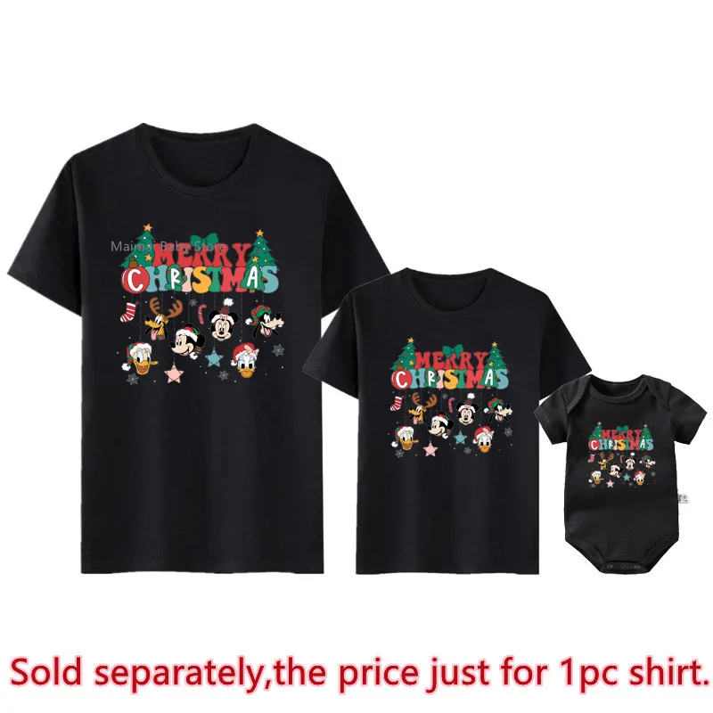 Camisetas navideñas vintage de Mickey y sus amigos, atuendos familiares a juego con orejas de Disney, camisetas divertidas para las vacaciones navideñas en Disneyland
