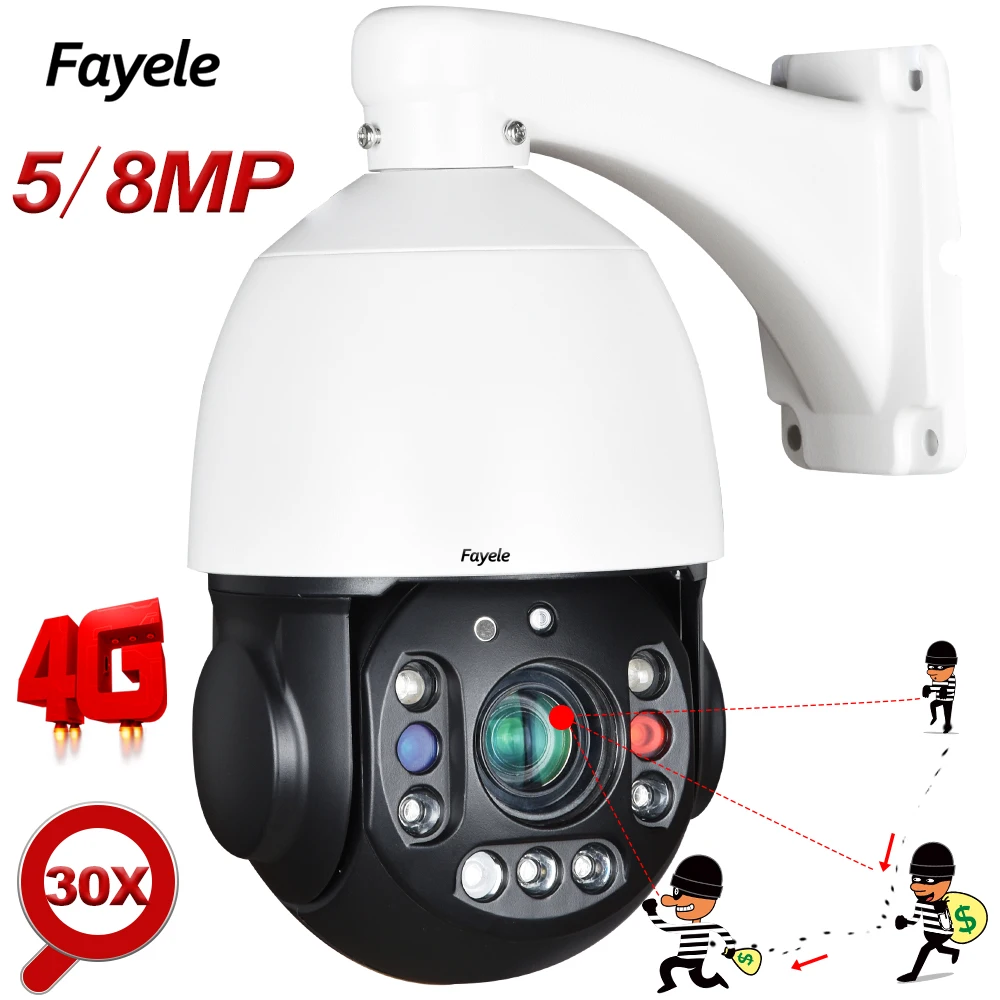 Wireless 4g Auto Tracking Ptz Camera 30x Zoom 5mp Cctv Home Security Wifi  Ip Camera 2 Way Audio Humanoid Detection Siren Light - Ip Camera -  AliExpress
