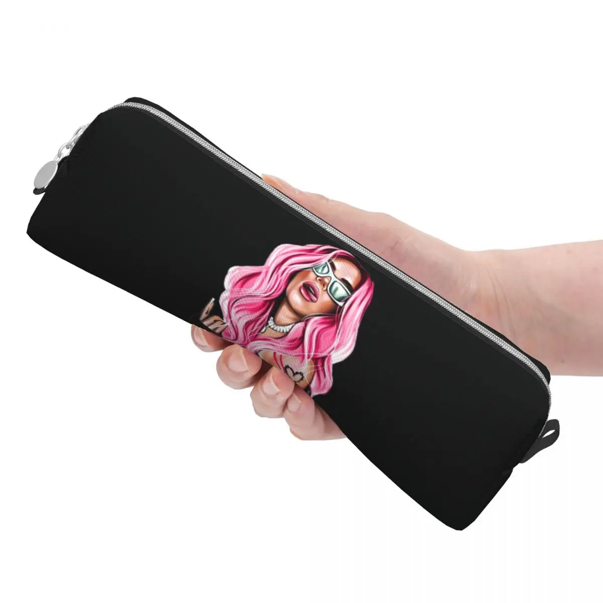 

Kawaii Pencil Case Pink Karol Pencil Box Fashion Harajuku Retro School Pencil Cases Child Square Pattern Stationery Organizer