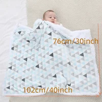 Baby Blankets New Thick Double Layer Soft Fleece Infant Swaddle Envelope Wrap For Newborn Baby Boys Girls Bedding Blanket Quilt 2