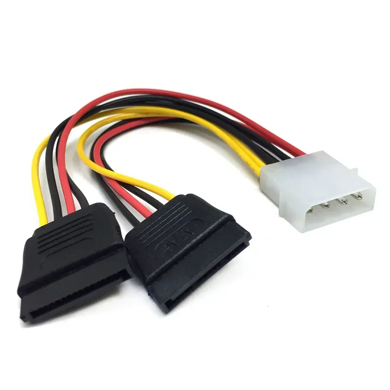 Dual SATA Power Supply Extension Cable - IDE Molex to 2 Serial Hard Drive Y Splitter Adapter Description Image.This Product Can Be Found With The Tag Names 4 pin ide, Computer Cables Connecting, Computer Peripherals, PC Hardware Cables Adapters
