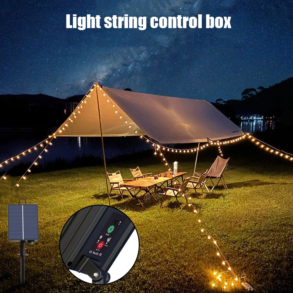Solar String Light Control Box Kit 1200mAh Lithium Battery Panel For 3.7V 24V LED String Lamp DC Charging With Remote Control