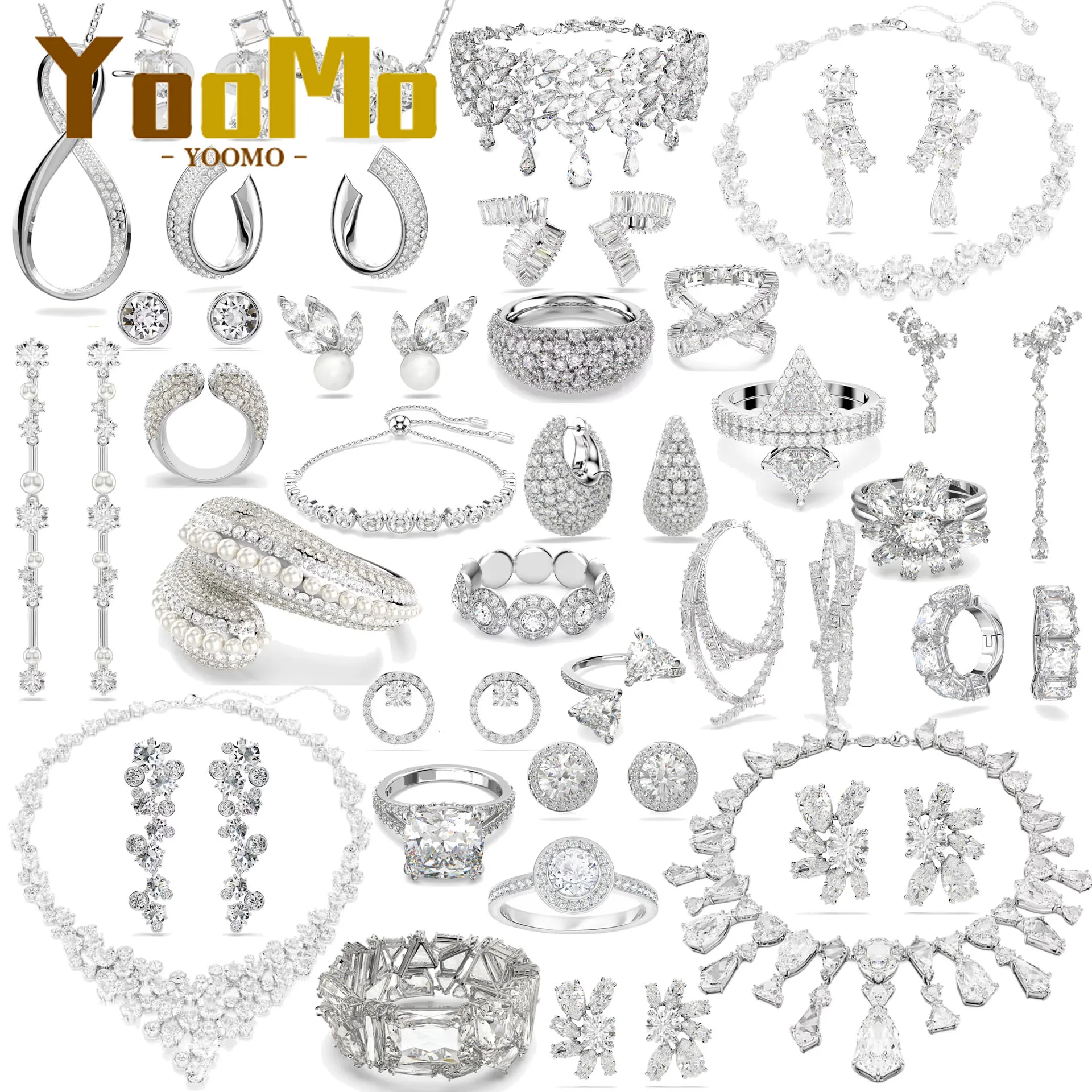 화이트 크리스탈 물방울 오리지널 신상 목걸이 고급 참 팔찌 라이트 럭셔리 귀걸..