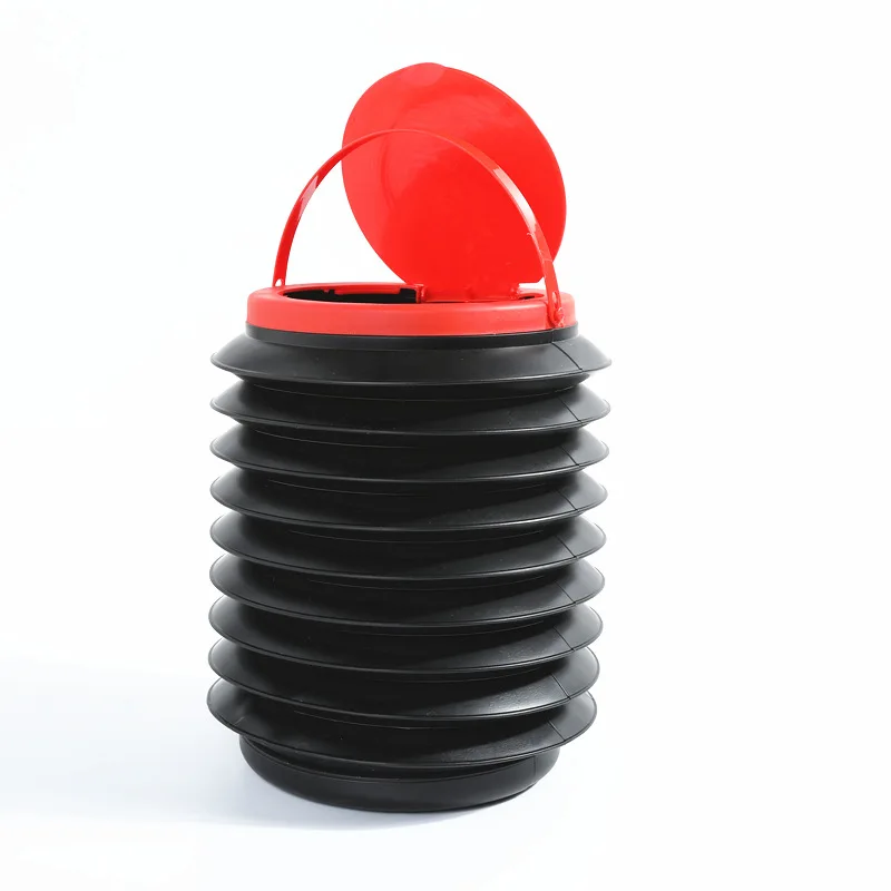 

Multifunctional Telescopic Water Bucket Car Gadget Automotive Supplies Foldable With Lid Garbage Bin 4L Essential For Going Out