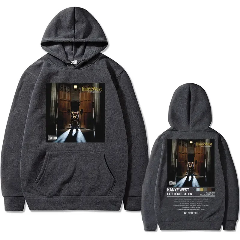 Rapper Kanye West Late Registration Album Cover Print Hoodie Male