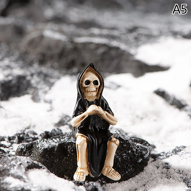 20 Mini Teschi In Resina - Decorazioni Horror Per Halloween, Festa A Tema, Carnaval, Vaso Fiori E Casa Infestata - Statue Gotiche - 2