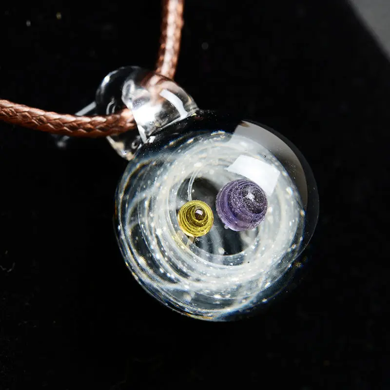 Cosmic Coloured Glaze Starry Sky Glass Ball Pendant Creative