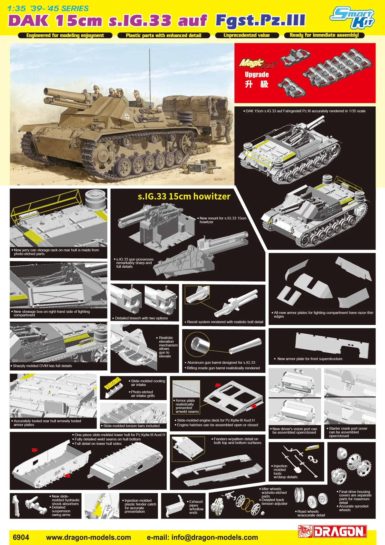 

Dragon 6904 1/35 DAK 15 см s.IG.33 на Fgst.Pz.III