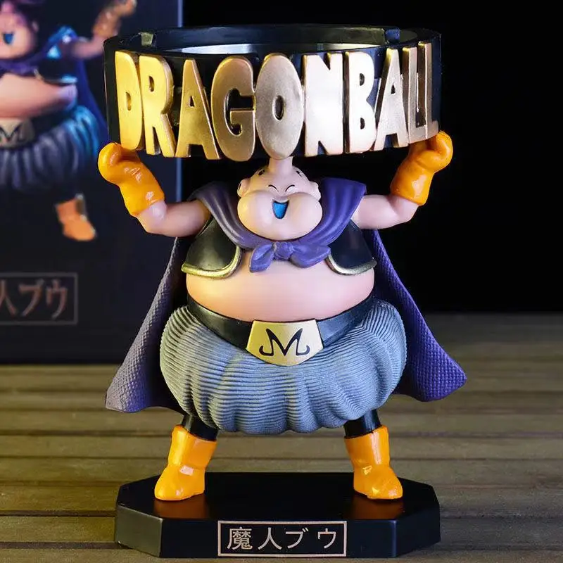 

16CM Dragon Ball Z Anime Figures Majin Buu Ashtray Model Fat Action Figurine Cute DBZ Brinquedos Juguetes PVC Toys Doll Gift